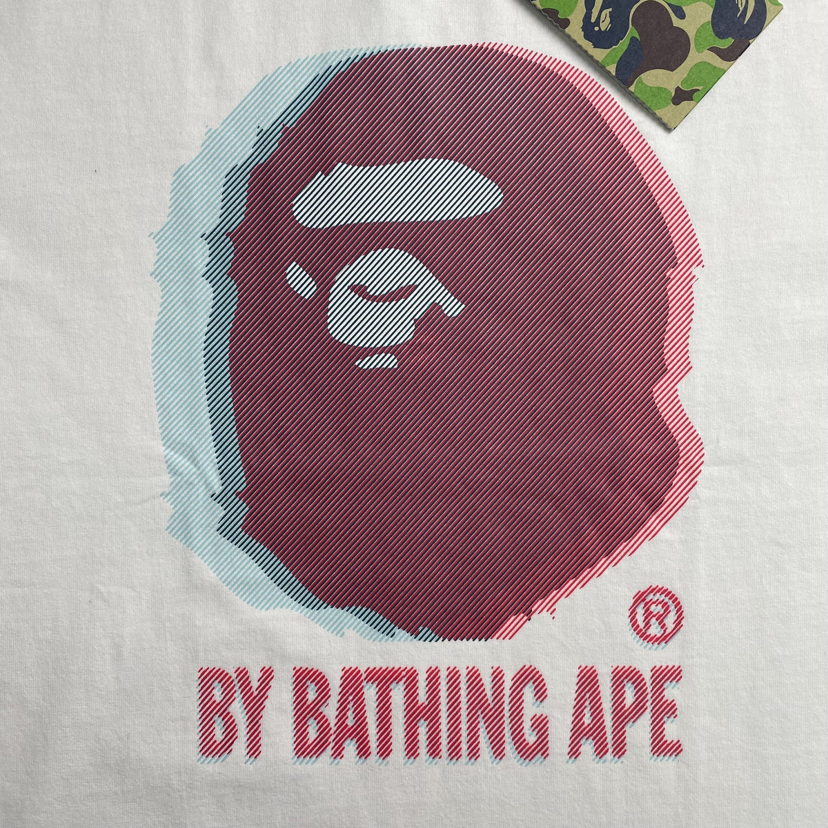 Remera Bape Glitch Art Blanca