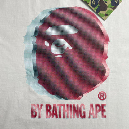 Remera Bape Glitch Art Blanca