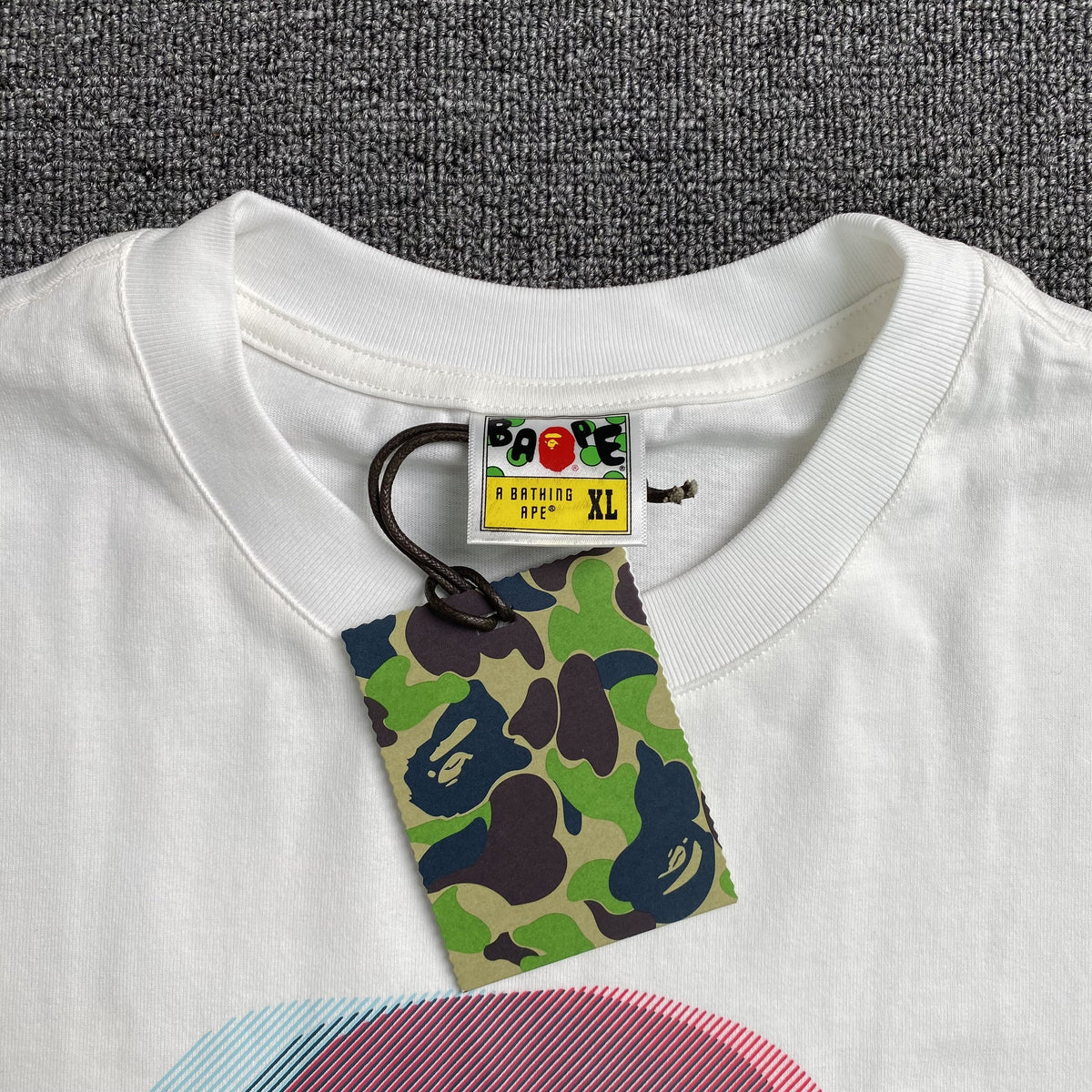 Remera Bape Glitch Art Blanca