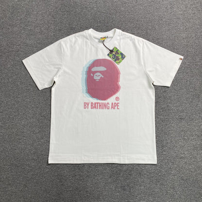 Remera Bape Glitch Art Blanca