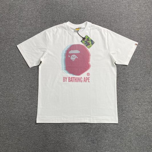 Remera Bape Glitch Art Blanca