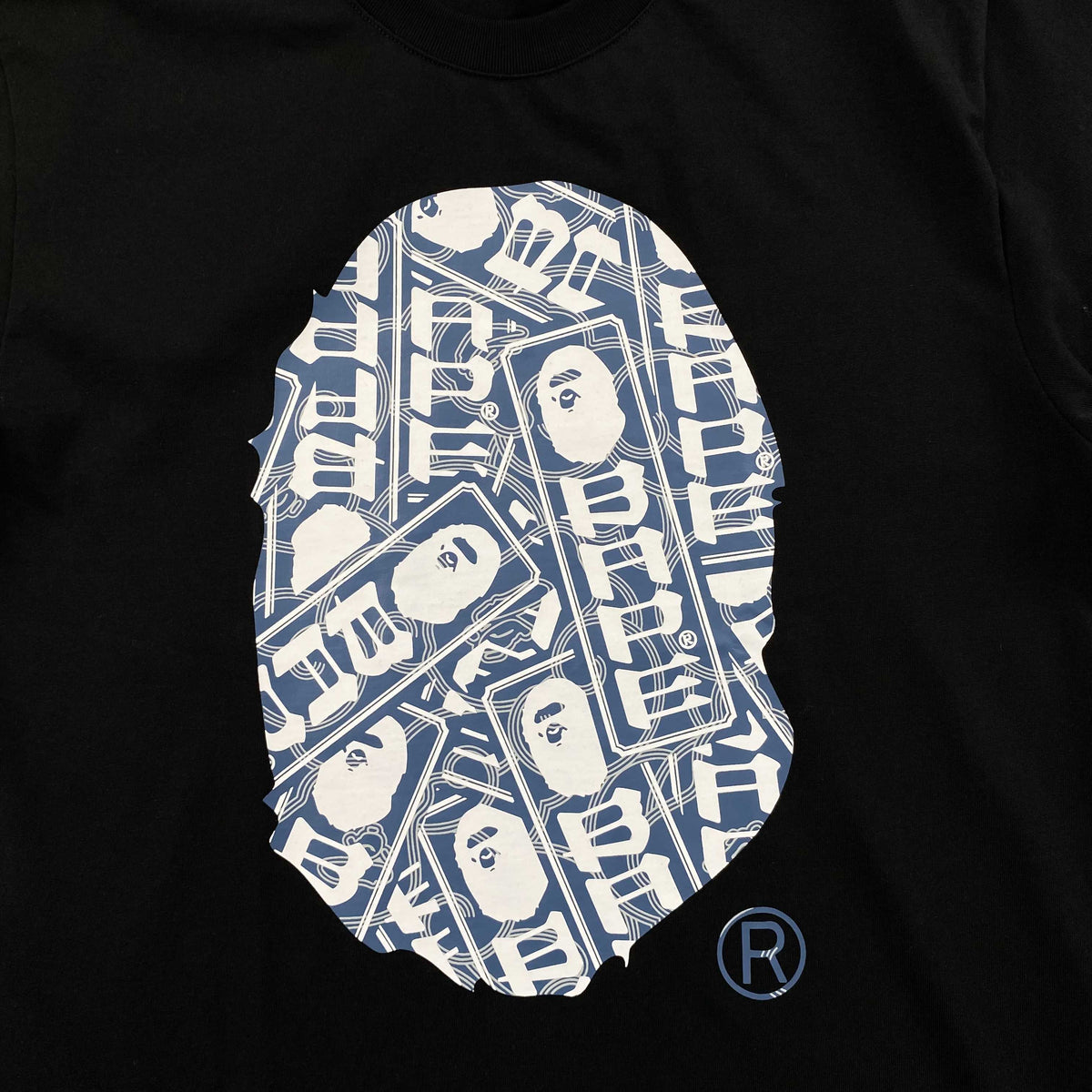 Remera Bape Japanese Cloud Camo Label Negra