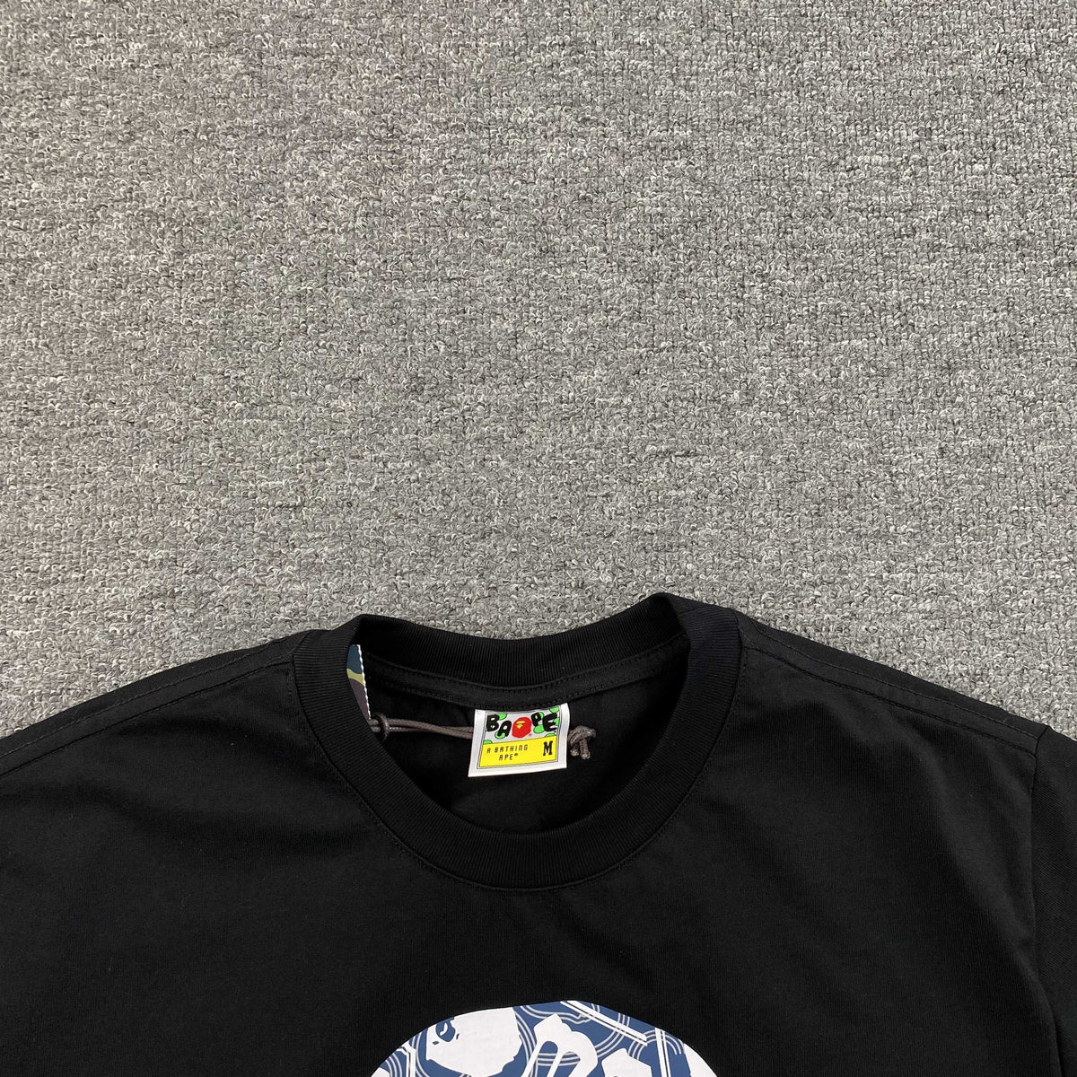 Remera Bape Japanese Cloud Camo Label Negra