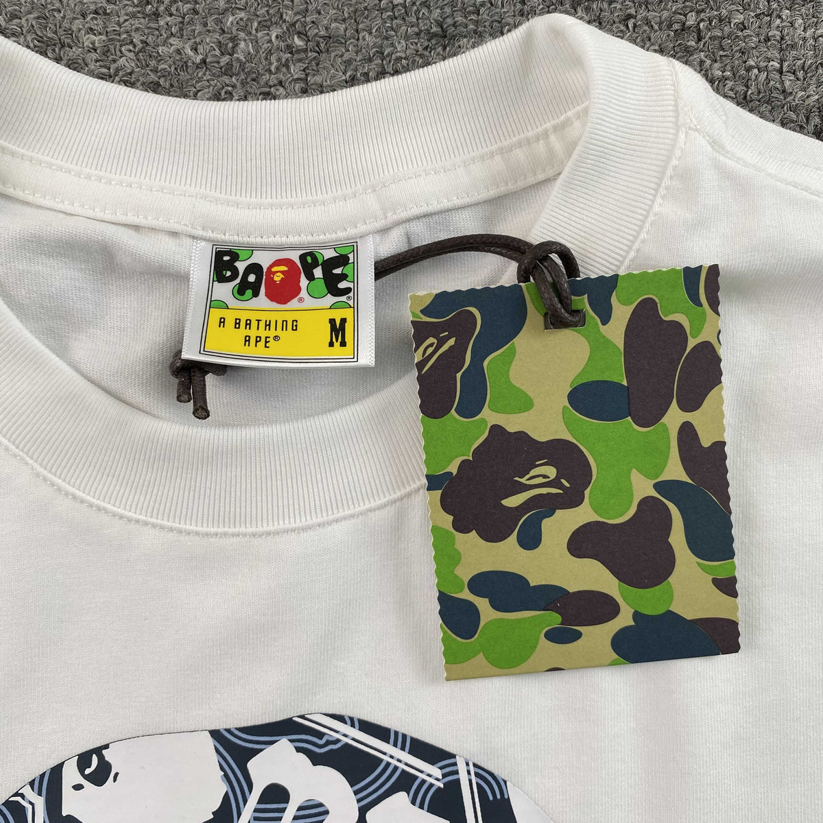 Remera Bape Japanese Cloud Camo Label Blanca