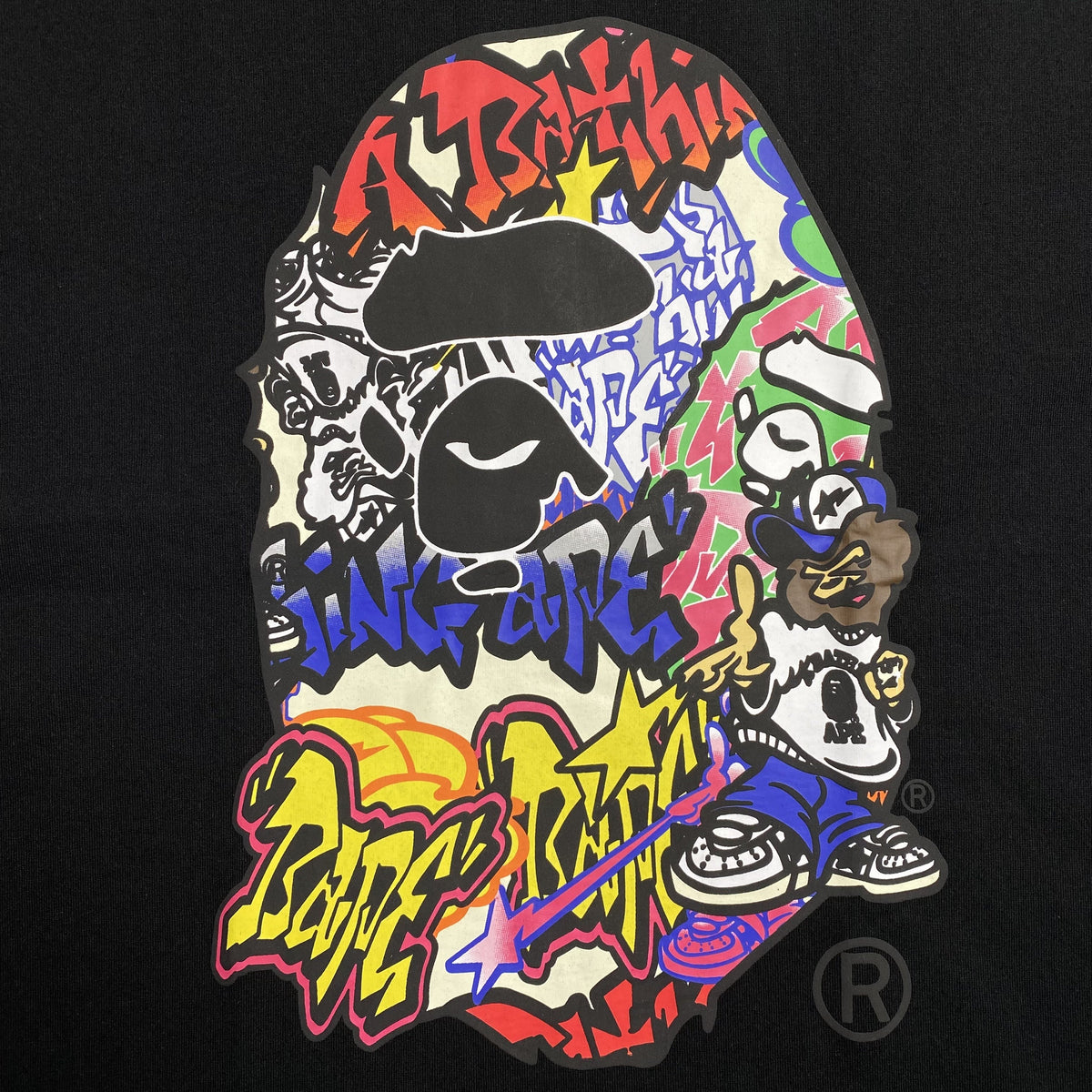 Remera Bape Lux Sport Ape Head Negra