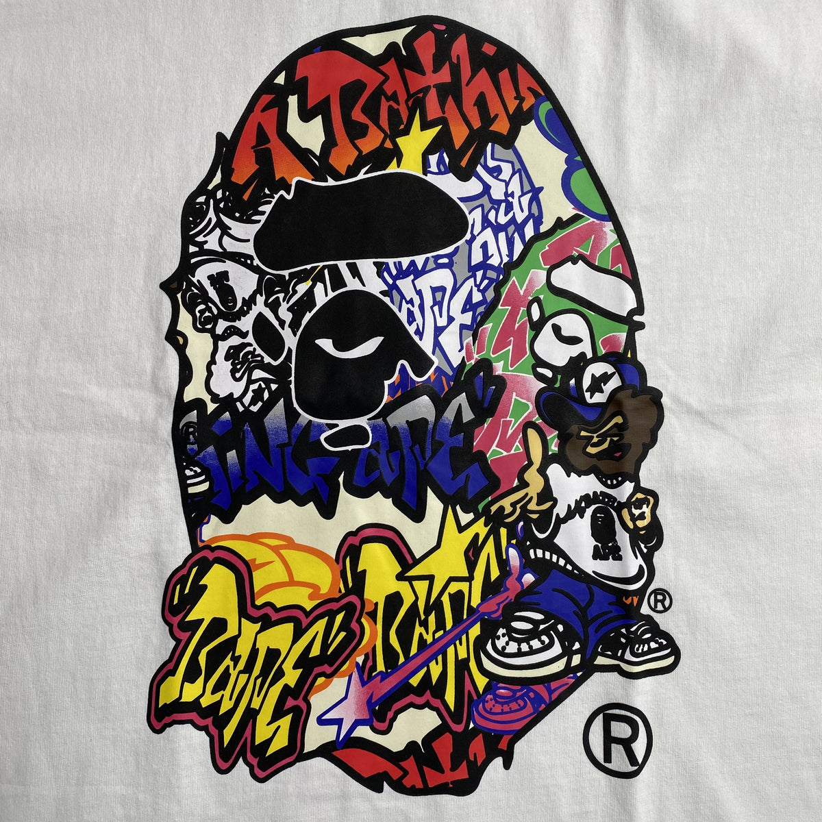 Remera Bape Lux Sport Ape Head Blanca