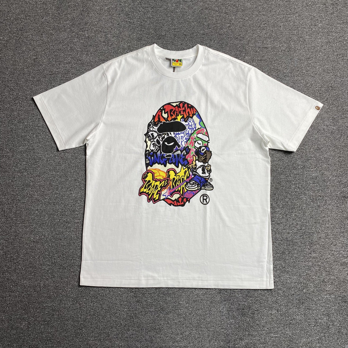Remera Bape Lux Sport Ape Head Blanca