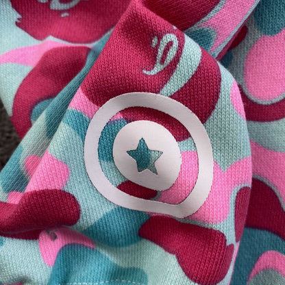 Campera Bape  Miami 4th Anniversary Shark Full Zip Rosa Azul