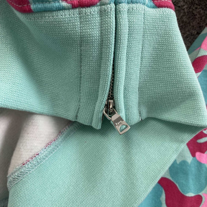 Campera Bape  Miami 4th Anniversary Shark Full Zip Rosa Azul