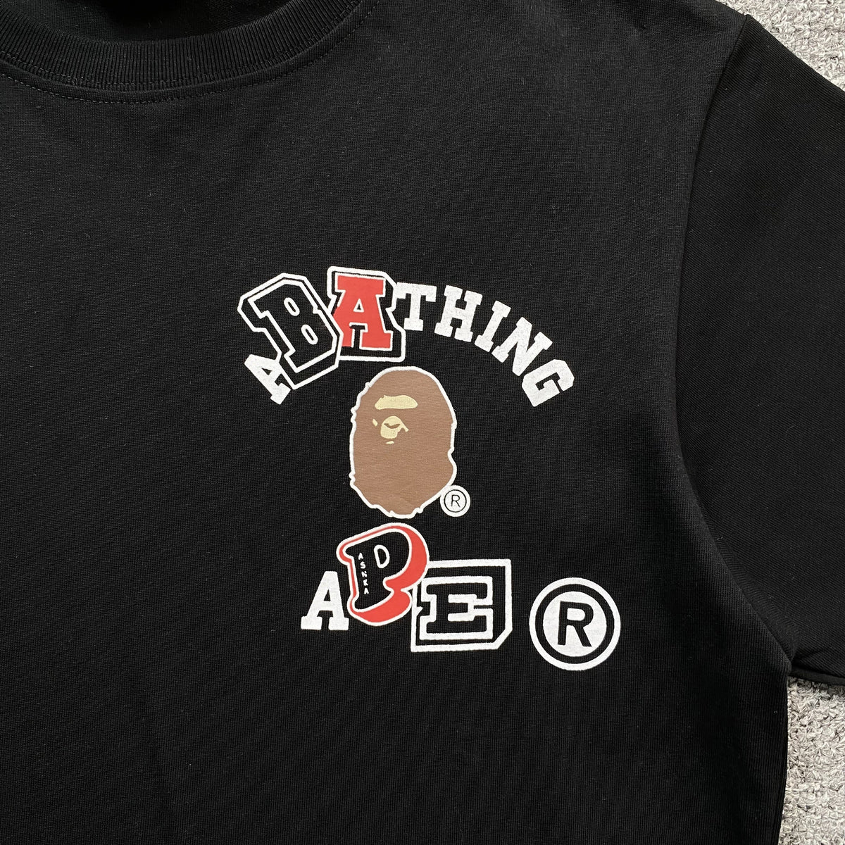 Remera Bape Multi Fonts Negra
