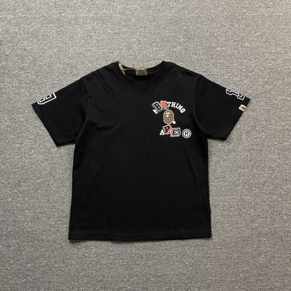 Remera Bape Multi Fonts Negra