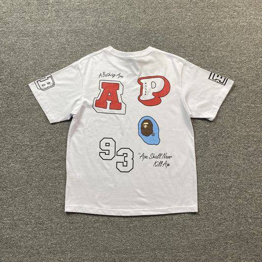 Remera Bape Multi Fonts Blanca