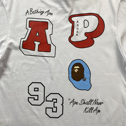 Remera Bape Multi Fonts Blanca