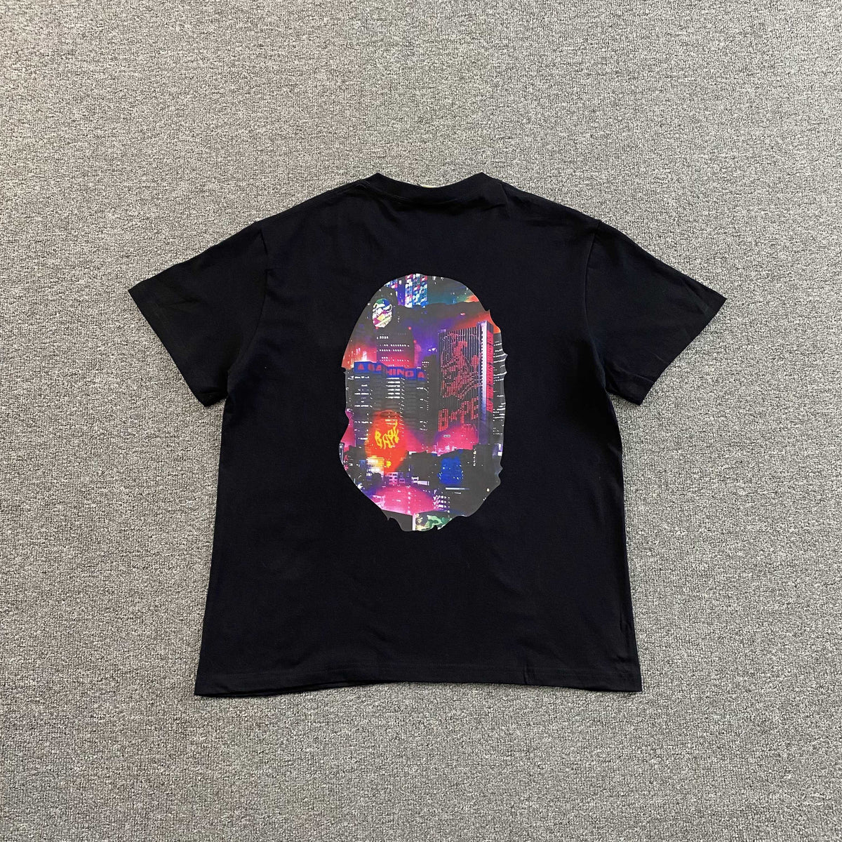 Remera Bape Neon Tokyo Big Ape Head Negra