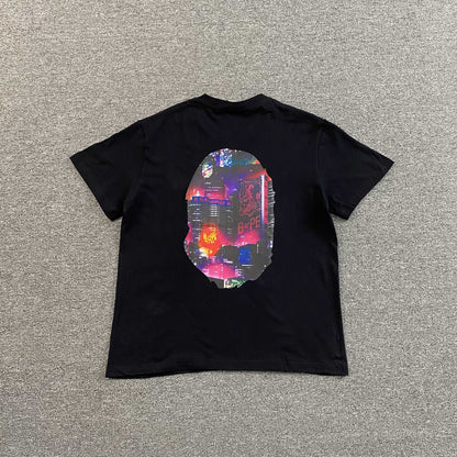 Remera Bape Neon Tokyo Big Ape Head Negra