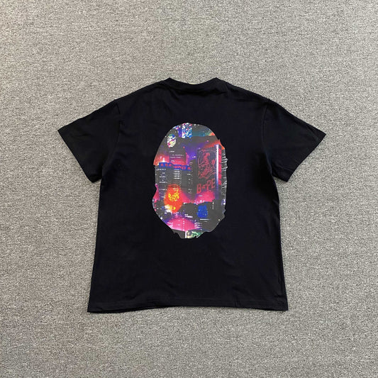 Remera Bape Neon Tokyo Big Ape Head Negra