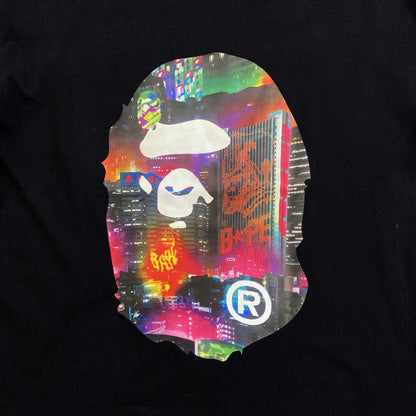 Remera Bape Neon Tokyo Big Ape Head Negra