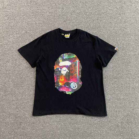 Remera Bape Neon Tokyo Big Ape Head Negra