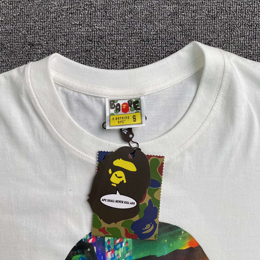 Remera Bape Neon Tokyo Big Ape Head Blanca