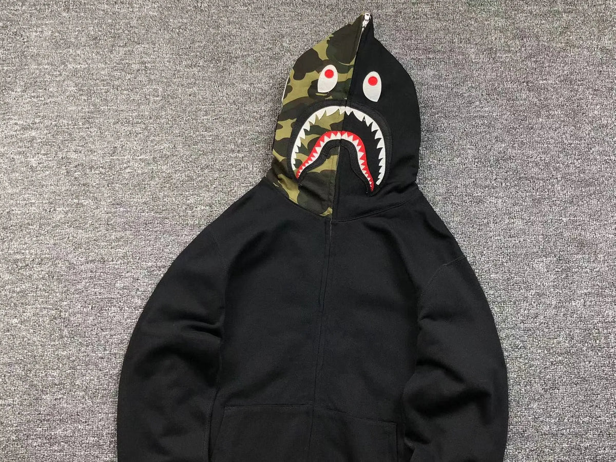 Campera Bape Shark Full Zip Buzo Negro