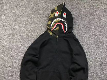 Campera Bape Shark Full Zip Buzo Negro