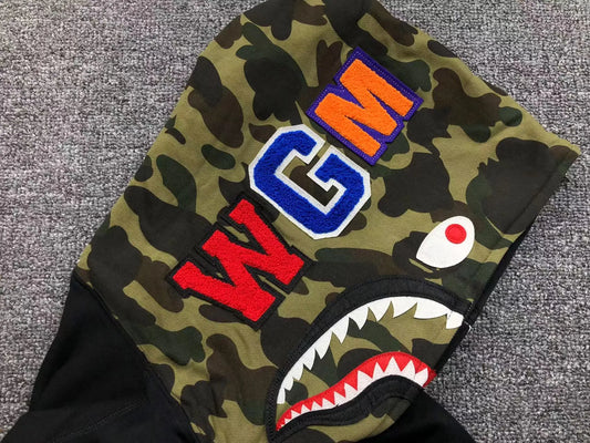 Campera Bape Shark Full Zip Buzo Negro