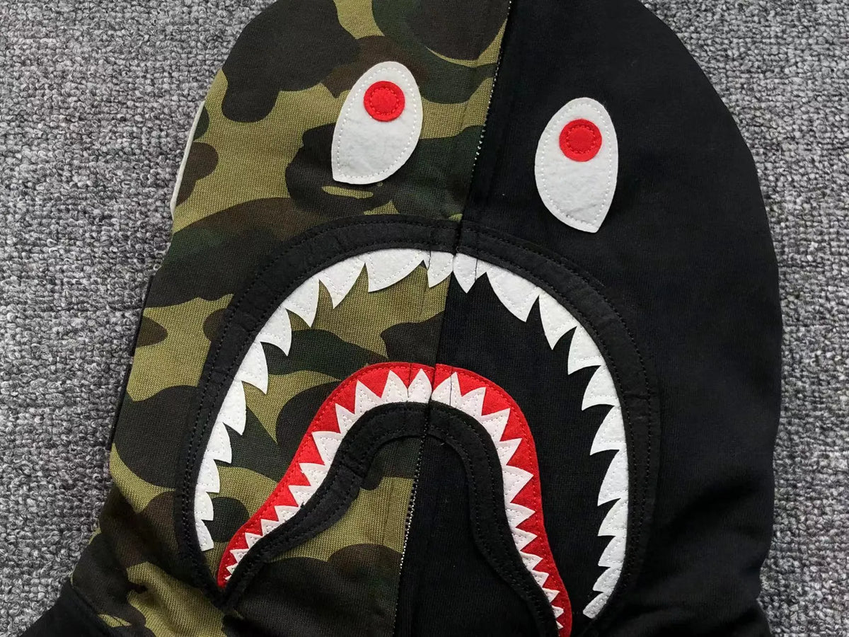 Campera Bape Shark Full Zip Buzo Negro