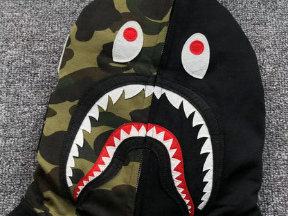 Campera Bape Shark Full Zip Buzo Negro
