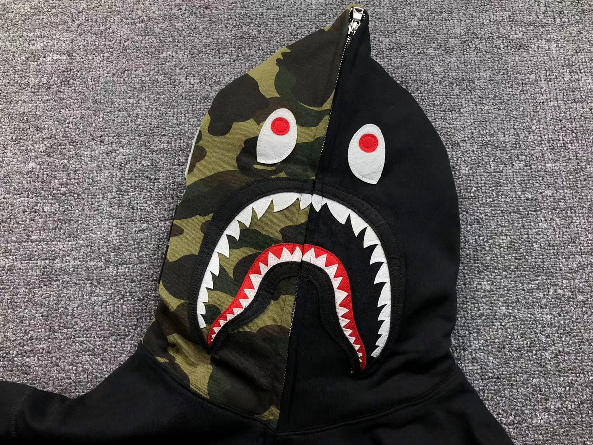 Campera Bape Shark Full Zip Buzo Negro