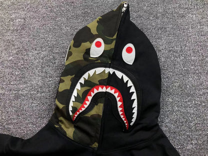 Campera Bape Shark Full Zip Buzo Negro