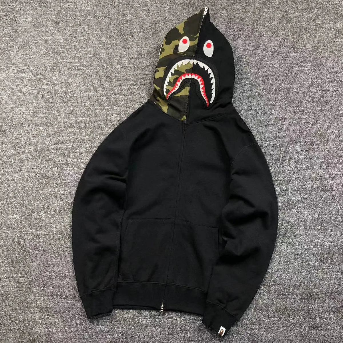 Campera Bape Shark Full Zip Buzo Negro
