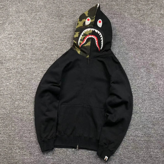 Campera Bape Shark Full Zip Buzo Negro
