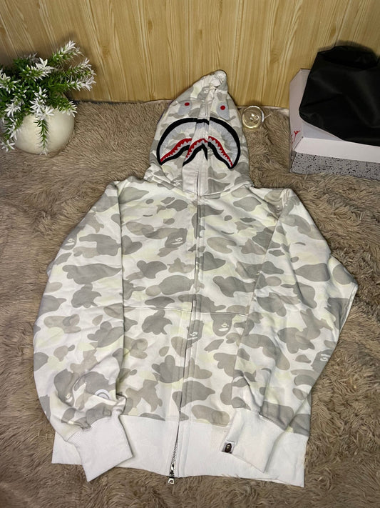 Bape shark hoodie white camo