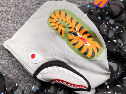 Campera Bape Space Camo Shark Full Zip Double Negra