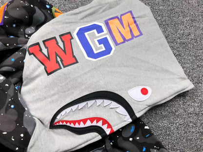 Campera Bape Space Camo Shark Full Zip Double Negra
