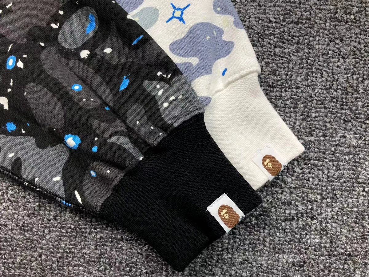 Campera Bape Space Camo Shark Full Zip Double Blanca