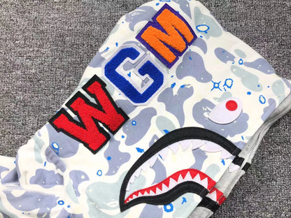 Campera Bape Space Camo Shark Full Zip Double Blanca