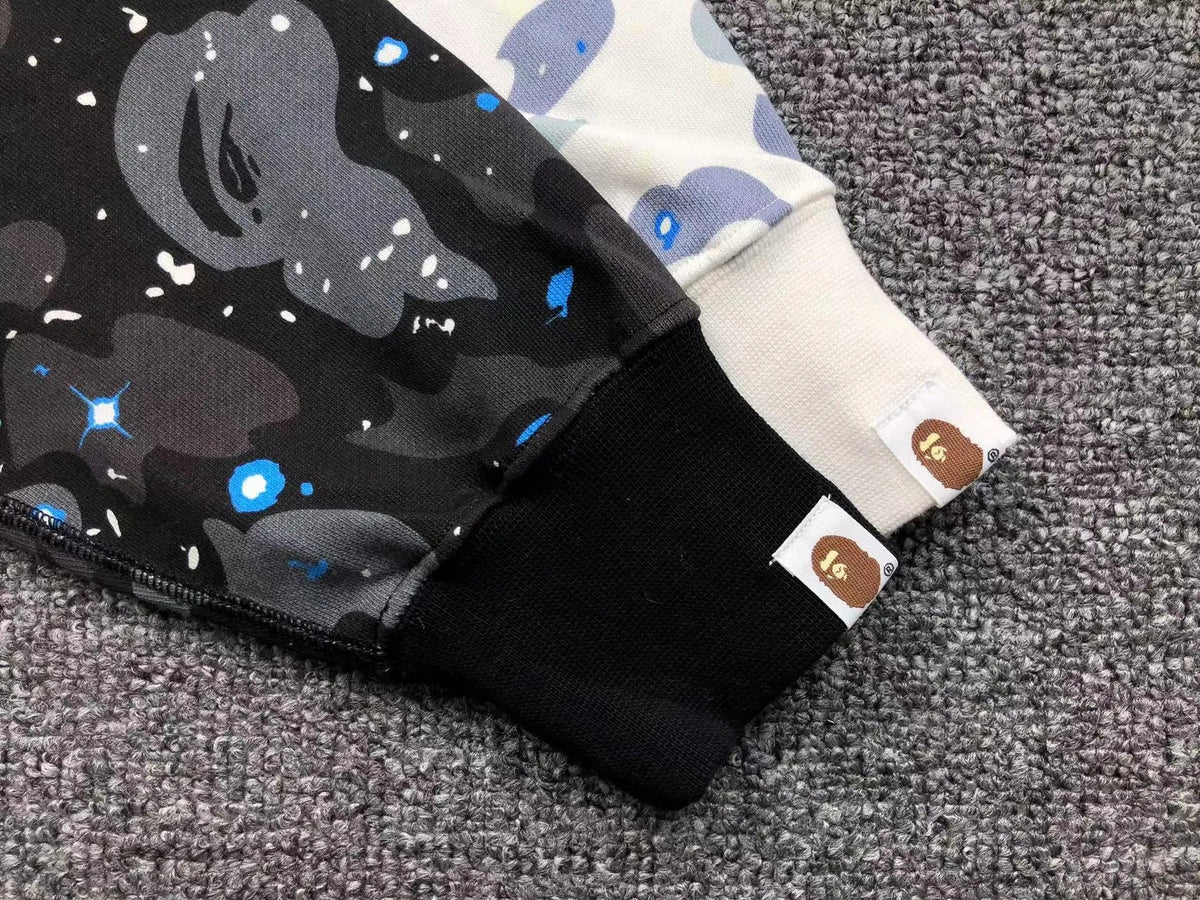 Campera Bape Space Camo Shark Full Zip Blanco