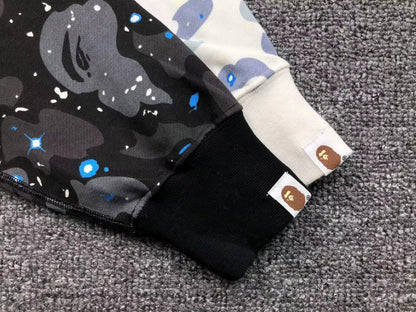 Campera Bape Space Camo Shark Full Zip Blanco