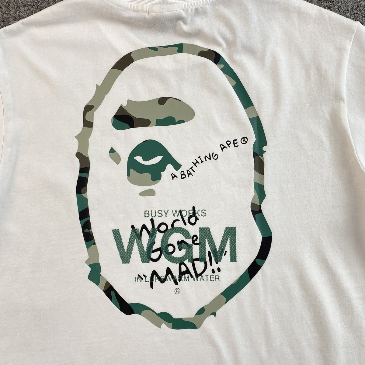 Remera Bape Woodland Camo WGM Blanca