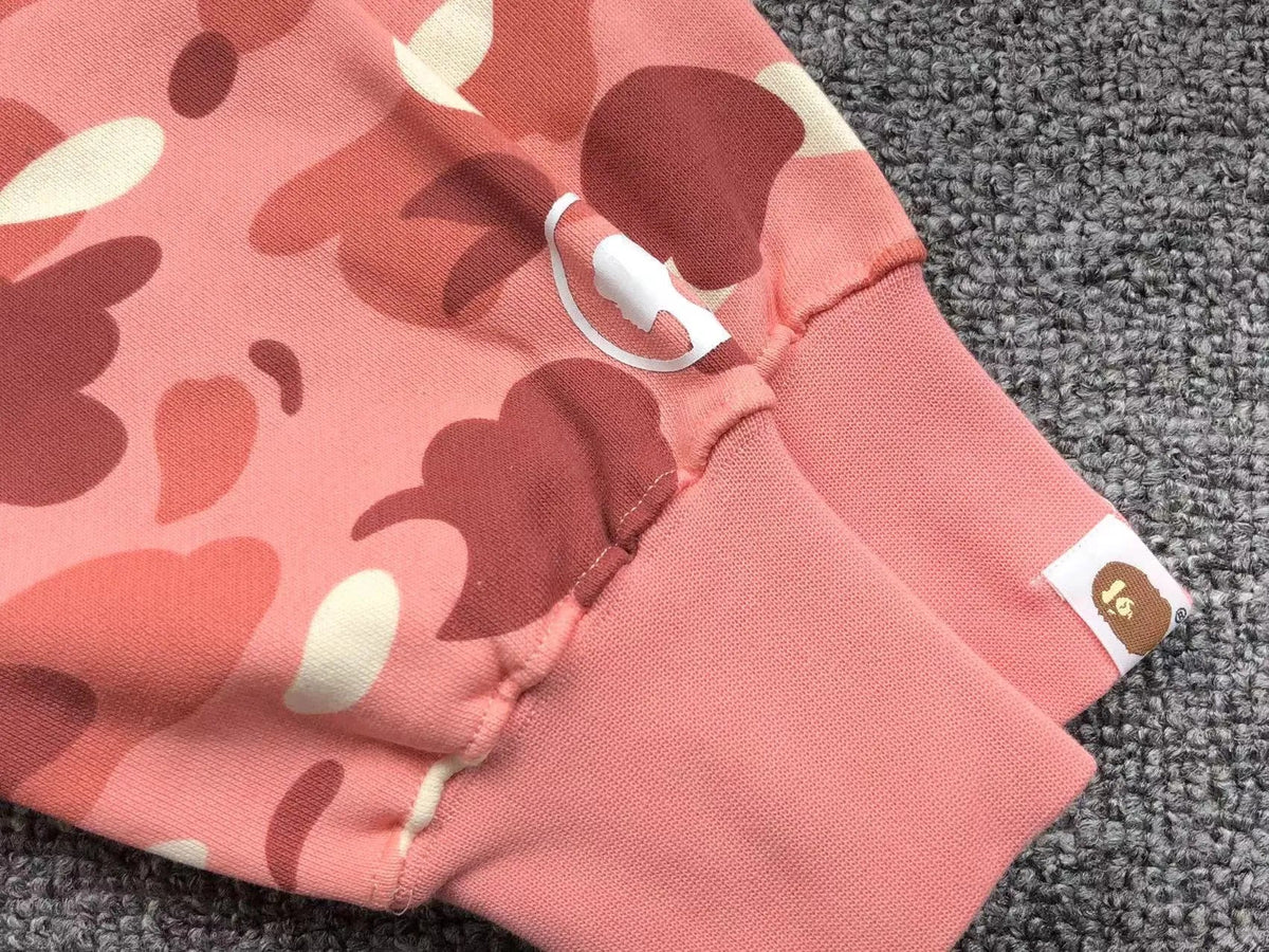 Campera Bape X Barbie Dot Camo Shark Full Zip Rosa