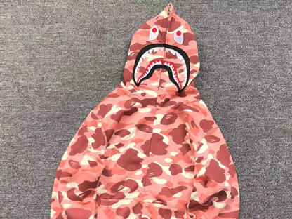 Campera Bape X Barbie Dot Camo Shark Full Zip Rosa