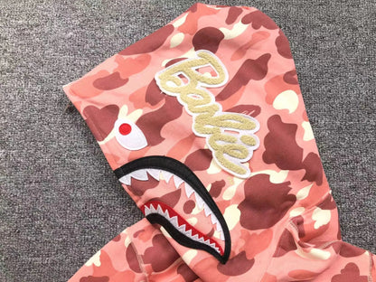 Campera Bape X Barbie Dot Camo Shark Full Zip Rosa