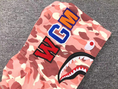 Campera Bape X Barbie Dot Camo Shark Full Zip Rosa