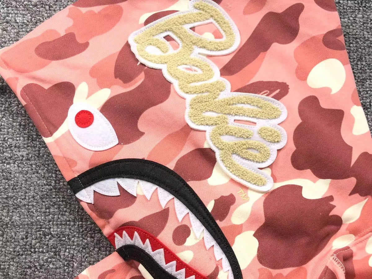 Campera Bape X Barbie Dot Camo Shark Full Zip Rosa