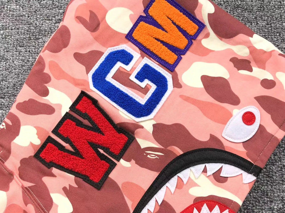 Campera Bape X Barbie Dot Camo Shark Full Zip Rosa