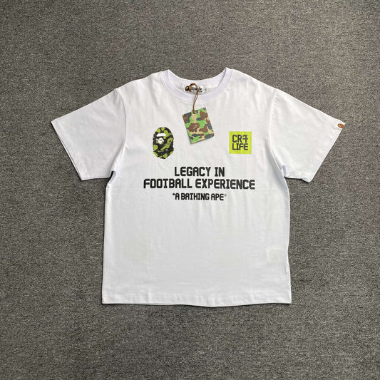 Remera Bape x CR7Life Ronaldo 7 Blanca