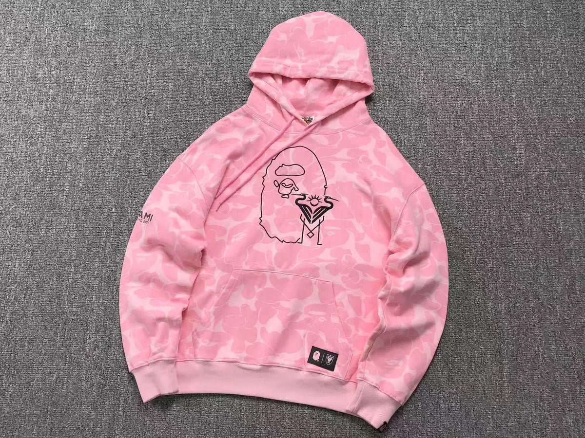Buzo Bape X Inter Miami Cf Camo Hoodie Rosa
