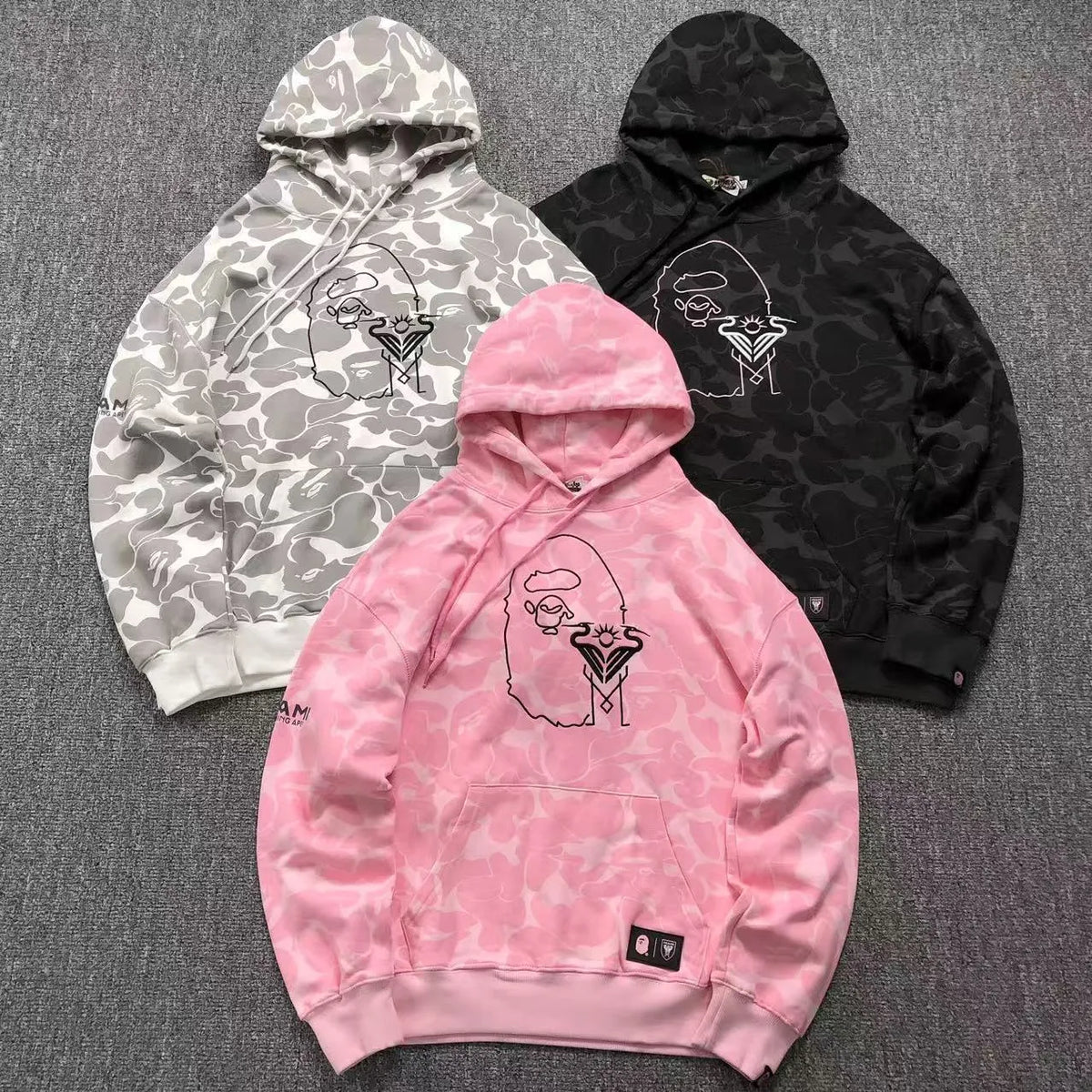 Buzo Bape X Inter Miami Cf Camo Hoodie Blanco