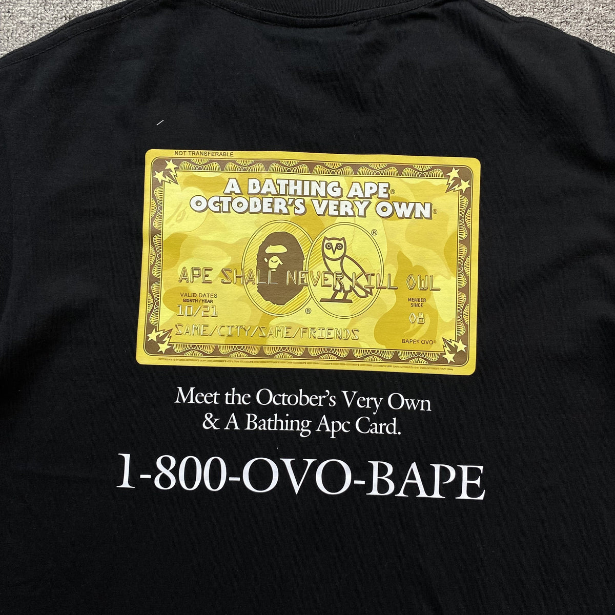 Remera Bape x OVO Card Negra